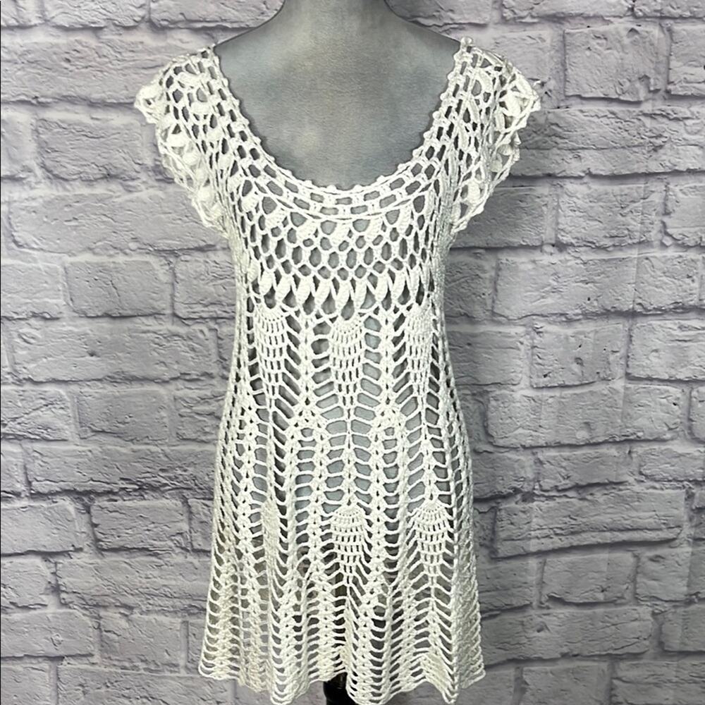 Love Stitch crochet mini dress/swim cover